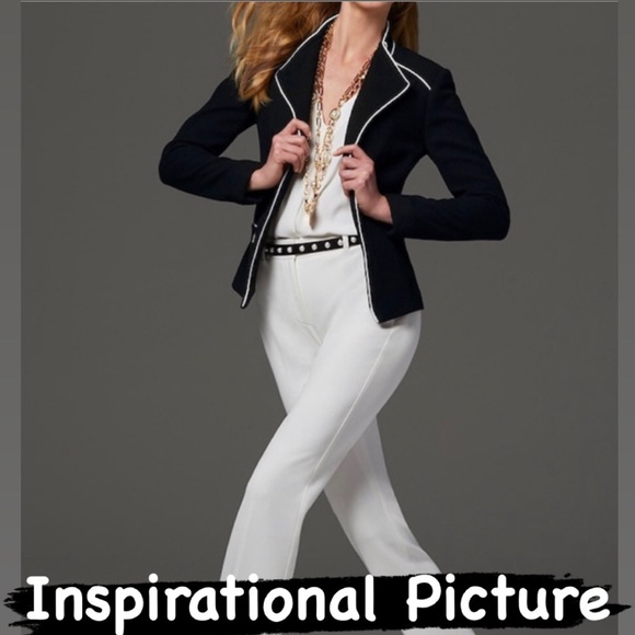 NWOT - EXPRESS BLACK / WHITE TRIM SUIT BLAZER SIZE 0 - Picture 3 of 12